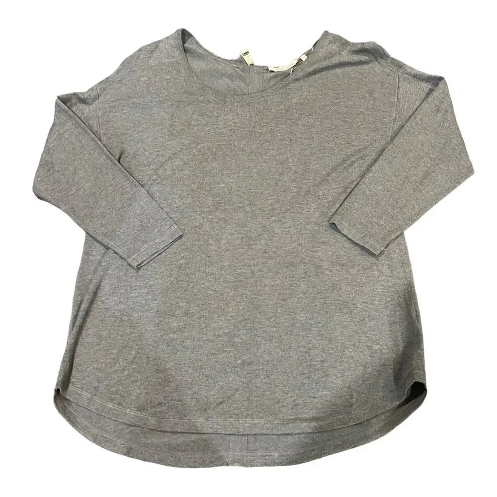 Soft Surroundings Sweater Womens 1X Marguiles Grey Back Zipper‎